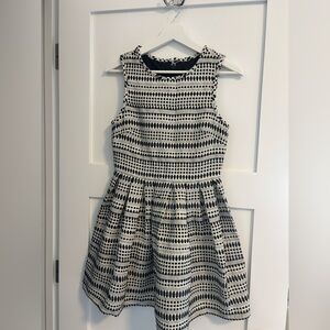Topshop Black and White Patterned Fit-and-Flare dress